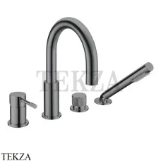 Boheme Uno Смеситель врезной на борт ванны с душевым гарнитуром Uno 460-SGM Shine Gun Metall