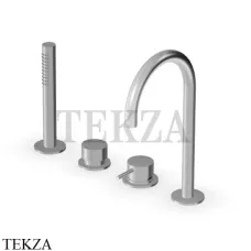 Zucchetti Helm Смеситель на борт ванны с гарнитуром ZHE508.X, brushed stainless steel