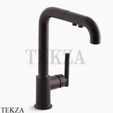 Kohler PURIST Смеситель для кухни с душем, 2 типа струи K-7505-BL, Matte Black