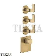 Gessi INCISO WELLNESS Термостат 3 выхода, внешняя часть 58216-727, Brushed Brass Gessi INCISO WELLNESS Термостат 3 выхода, внешняя часть 58216-727, Brushed Brass