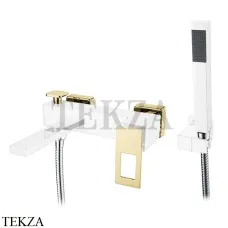 Boheme Q Смеситель для ванны настенный, с гарнитуром 143-CRG, Хром-золото