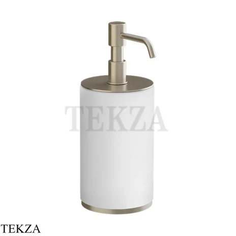 Gessi INCISO accessories Дозатор для жидкого мыла настольный, белый 66437-149, Finox Brushed Nickel