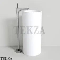 NT Bathroom NT608 Раковина напольная слив в стену, из литого камня Solid Surface, белый матовый