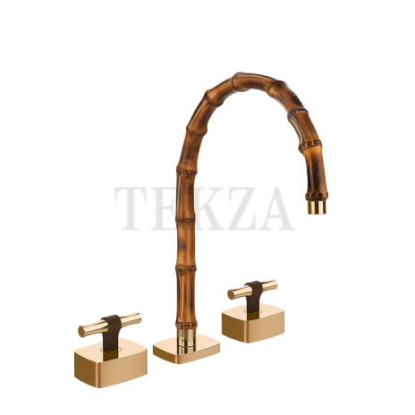 Gessi Jacqueline Смеситель для раковины на 3 отв., без донного клапана 77017-735, бронза глянец