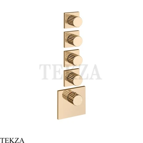 Gessi Incastri Термостат для душа 4 потока, внешняя часть 75308-735, бронза глянец