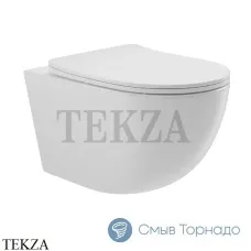 Aqueduto OVO Унитаз подвесной безободковый торнадо, сиденье c микролифтом OVOT2110, Белый глянец