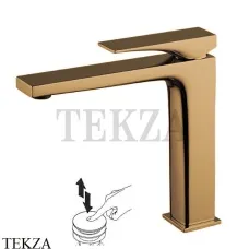 FIMA Carlo Frattini Zeta Смеситель для раковины, с донным клапаном F3961LNZS, Brushed Amber Bronze