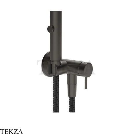 Gessi Гигиенический душ со смесителем, выводом воды и держателем 45131-707, black хром Brush