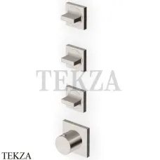 Zucchetti Aguablu Термостат для душа, 3 выхода, внешняя часть ZA5803.C3, brushed nickel
