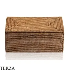 Decor Walther BASKET Бокс с крышкой для ванных принадлежностей 0932192, ротанг темный