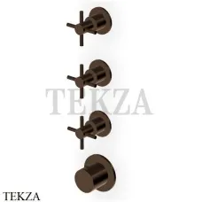 Zucchetti Helm Термостат для душа на 3 потока, внешняя часть ZHM803.XP21, brushed chocolate PVD