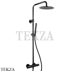 FIMA Carlo Frattini Душевая колонна с термостатом, верхний душ 250 F4285/R256NS, черный матовый FIMA Carlo Frattini Душевая колонна с термостатом, верхний душ 250 F4285/R256NS, черный матовый