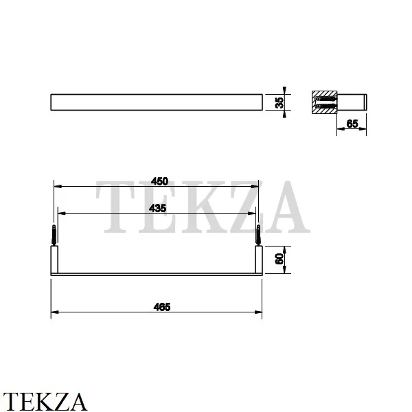 Gessi Rettangolo Держатель для банного полотенца 45 см 20900-031, хром глянец