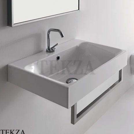 Kerasan Cento Раковина подвесная, 1 отв., с полотенцедержателем, 353201*1, белый глянец