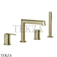 Gessi INGRANAGGIO Смеситель на борт ванны, с гарнитуром 63537-727, Brushed Brass