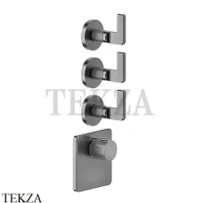 Gessi INCISO WELLNESS Термостат 3 выхода, внешняя часть 58216-707, Black Metal Brushed Gessi INCISO WELLNESS Термостат 3 выхода, внешняя часть 58216-707, Black Metal Brushed