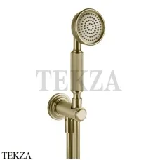 Gessi VENTI20 Душевой комплект с душевой лейкой, шланг, вывод 65123-727, Brushed Brass
