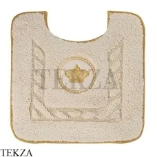 Migliore COMPLEMENTI Коврик с вырезом в ванную комнату 30768, вышивка КОРОНА, кремовый/золото