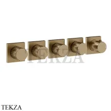 Gessi Incastri Термостат для душа 4 потока, внешняя часть 75338-791, Deep Bronze Brushed PVD