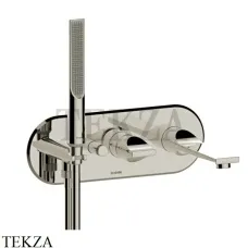 Bossini  APICE Смеситель для ванны c изливом, лейка SLIM,  внешняя часть Z00555.094, никель Brushed