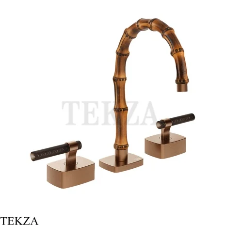 Gessi Jacqueline Смеситель для раковины на 3 отв., без донного клапана 77211-708, медь Brushed