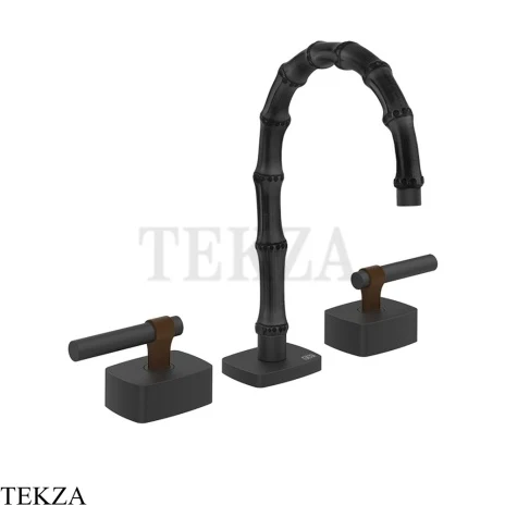 Gessi Jacqueline Смеситель для раковины на 3 отв., без донного клапана 77311-299, черный матовый
