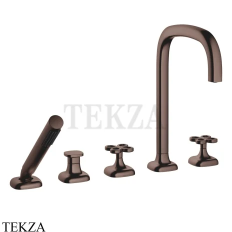 Dornbracht COYA Смеситель для ванны на 5 отверстий с гарнитуром 27522424-43, Dark Bronze сатинированный (PVD)