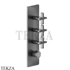 Gessi INCISO WELLNESS Термостат 3 выхода, внешняя часть 58226-707, Black Metal B Gessi INCISO WELLNESS Термостат 3 выхода, внешняя часть 58226-707, Black Metal B