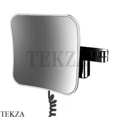 Emco Evo Зеркало косметическое квадратное 5х с LED подсветкой, 2 световые кнопки, шнур, черный матовый