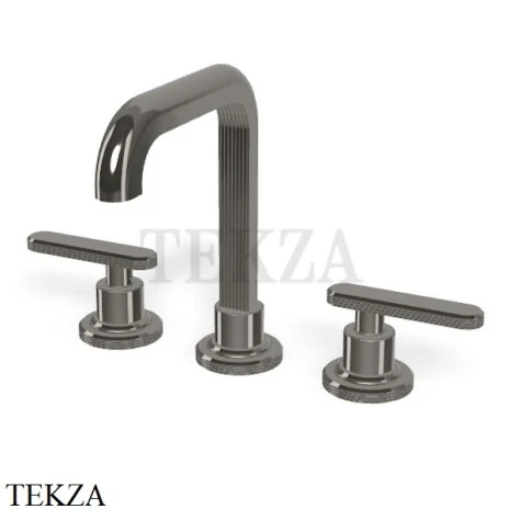 FIMA Carlo Frattini Park Line Смеситель для раковины 3 отв, с донным клапаном F1301CN, Black chrome