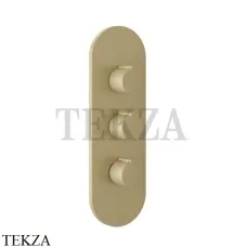 Gessi Ingranaggio-Anello Термостат для душа, 2 потока, внешняя часть 43064-727, Brushed Brass