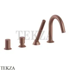 Fantini Nostromo Смеситель на борт ванны с гарнитуром, 50P91665, Matt Copper PVD