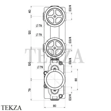 QuadroDesign Встраиваемая часть термостата  из стены на 2 потребителя IN0049