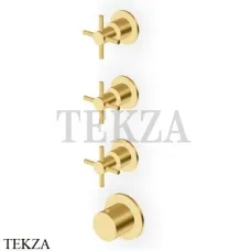 Zucchetti Helm Термостат для душа на 3 потока, внешняя часть ZHM803.XP41, золото brushed