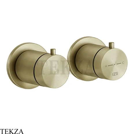 Gessi 316 SHOWER Термостат для душа на 2 выхода, внешняя часть 54234-727, Brushed Brass PVD