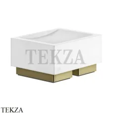 Gessi Rettangolo Мыльница настольная, композит белый 20825-710, Brass PVD