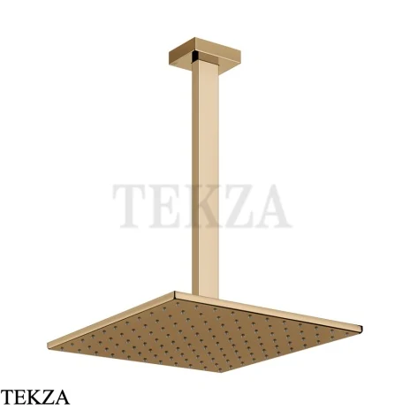 Gessi Rettangolo shower Верхний душ с потолочным кронштейном под размер 15199-735, Warm Bronze PVD
