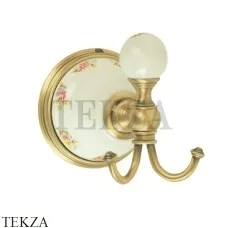 Migliore Provance Крючок для халата и полотенец, керамика с декором 17698, золото глянец