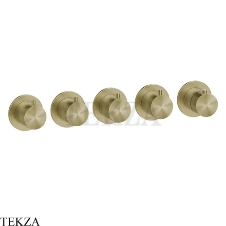 Gessi 316 SHOWER Термостат для душа на 4 выхода, внешняя часть 54338-727, Brushed Brass PVD