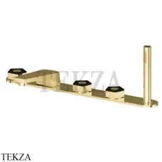 Newform Park L.E. Смеситель на борт ванны, с гарнитуром 69789C.62.093, золото глянец