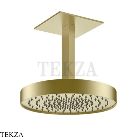Gessi Incastri Верхняя лейка D30 с потолочным кронштейном под размер 63070-727, шампань Brushed