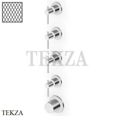 Zucchetti Helm Diagonal Термостат для душа на 4 потока, внешняя часть ZHL804.XG3, нержавеющая сталь brushed