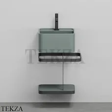 Cielo Les Petites Quadrato Консоль с раковиной LPLAQ35, керамическая полка, Muschio Cielo Les Petites Quadrato Консоль с раковиной LPLAQ35, керамическая полка, Muschio