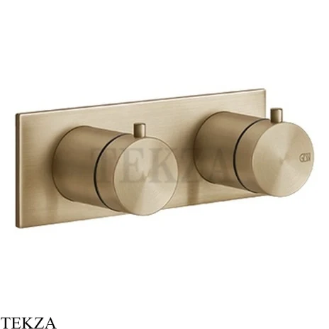 Gessi 316 SHOWER Термостат для душа на 2 выхода, на планке, внешняя часть 54034-726, Warm Steel Brushed PVD