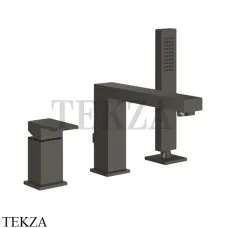 Gessi Rettangolo Смеситель на борт ванны с переключением на душ 20037-707, Black Metal Brushed