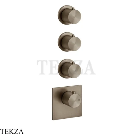 Gessi 316 WELLNESS Термостат 3 выхода, внешняя часть 54506-761, Coffee Bronze Brushed PVD