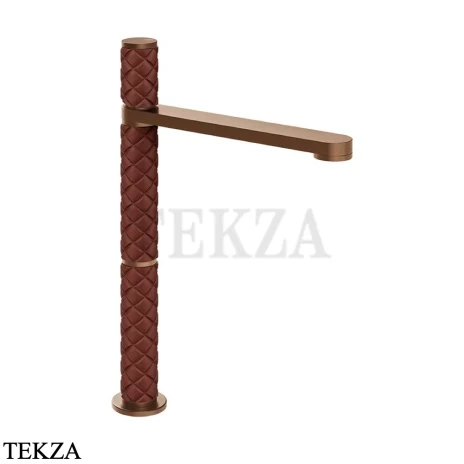 Gessi Pelle Tresse Смеситель для раковины высокий, без гарнитура 78204-445, Red Cherry/ Copper Br. PVD