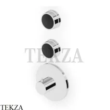 Zucchetti Savoir Термостат для душа, 2 потока, внешняя часть ZSV660.CN, хром глянец-черный