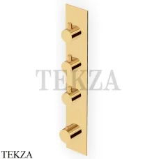 Zucchetti Pan Термостат для душа, 3 выхода, внешняя часть ZT28661.C40, золото глянец