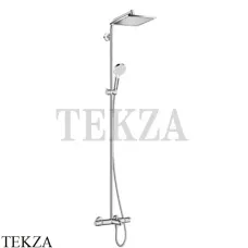 Hansgrohe Crometta E 240 1jet Showerpipe Душевая колонна с термостатом и изливом 27298000, хром глянец Hansgrohe Crometta E 240 1jet Showerpipe Душевая колонна с термостатом и изливом 27298000, хром глянец